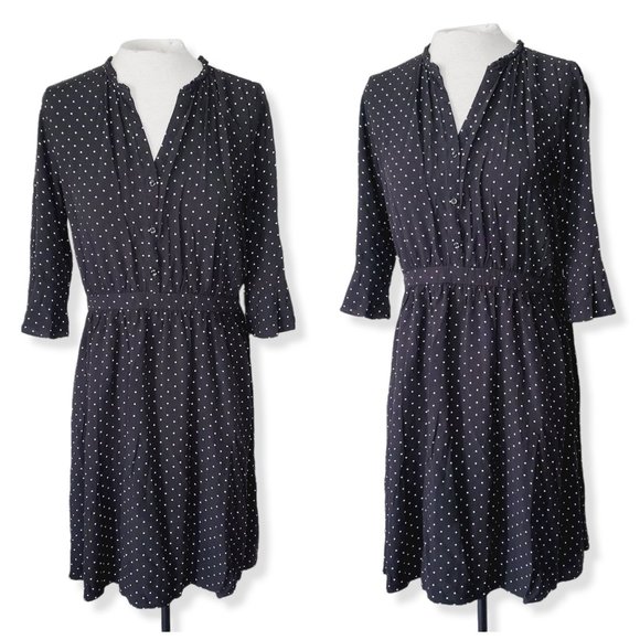 OLD NAVY Black Cottagecore Polka Dot Classic Summer Dress - Picture 1 of 12